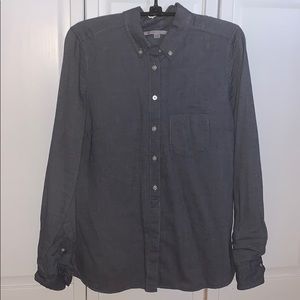 Blue button down long sleeve shirt
